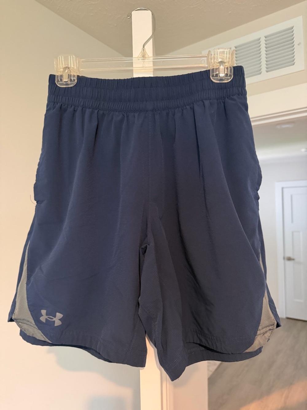Under Armour Men's Navy Blue Athletic Shorts with Logo